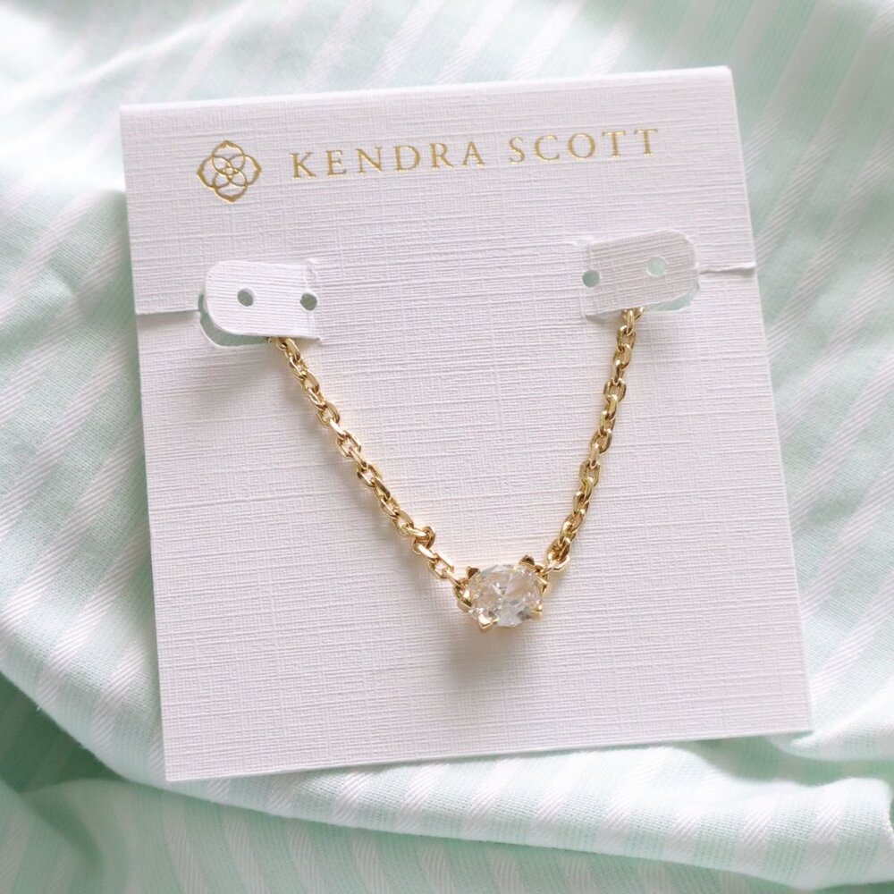Kendra Scott Cailin Gold White Crystal Necklace